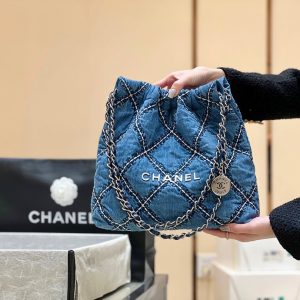 cc 24p stitched denim silver hardware