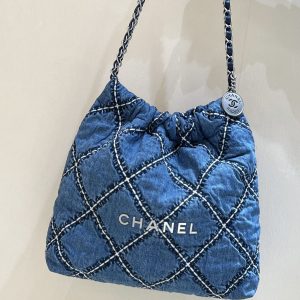 cc 24p stitched denim silver hardware