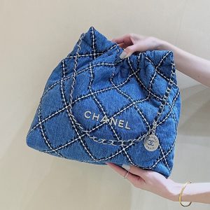 cc 24p stitched denim silver hardware