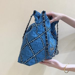 cc 24p stitched denim silver hardware