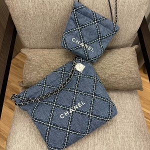 cc 24p stitched denim silver hardware