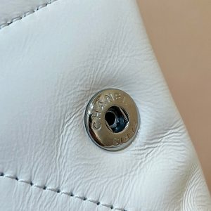 cc22 hobo bag pink white lambskin silver hardware