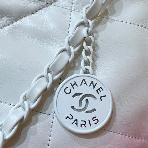 cc22 hobo bag pink white lambskin silver hardware