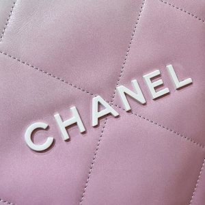 cc22 hobo bag pink white lambskin silver hardware