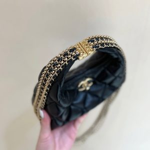 Chanel 24A Limited Edition Hobo Chain Bag Black Goatskin 256157