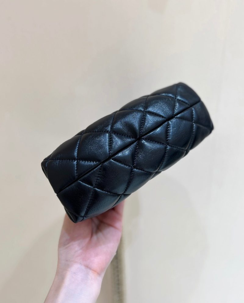 Chanel 24A Limited Edition Hobo Chain Bag Black Goatskin 256157