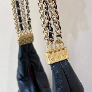 Chanel 24A Limited Edition Hobo Chain Bag Black Goatskin 256157