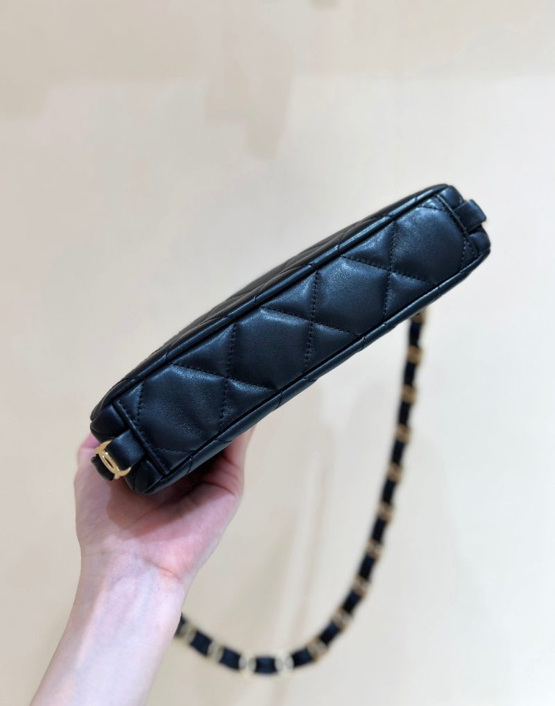 The Chanel 24K Hobo Underarm Bag Black Lambskin 256166