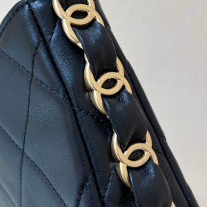 The Chanel 24K Hobo Underarm Bag Black Lambskin 256166