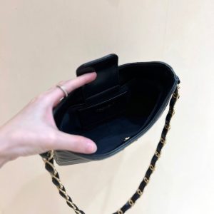 The Chanel 24K Hobo Underarm Bag Black Lambskin 256166