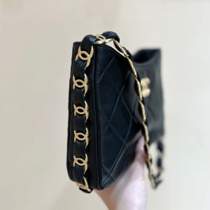 The Chanel 24K Hobo Underarm Bag Black Lambskin 256166