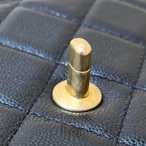 Chanel 24K Handle Flap Bag Black Calfskin Leather