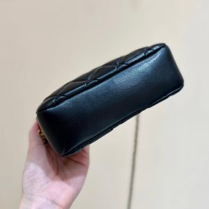 CC 24K Gold Coin Camera Bag 18cm Black Lambskin Light GHW