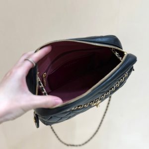 CC 24K Gold Coin Camera Bag 24cm Black Lambskin Light GHW