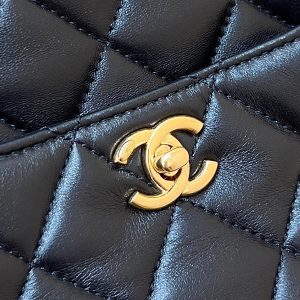 CC 24K Gold Coin Camera Bag 24cm Black Lambskin Light GHW