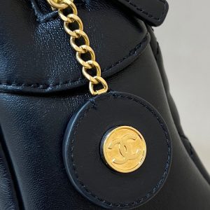 CC 24K Gold Coin Camera Bag 24cm Black Lambskin Light GHW