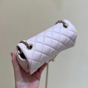 CC 24K Mini Flap Bag 18cm Light Pink Lambskin Gold Hardware