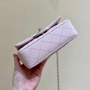CC 24K Mini Flap Bag 18cm Light Pink Lambskin Gold Hardware