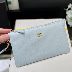 CC 24K Hobo 22 Bag Cloud Blue Grained Calfskin