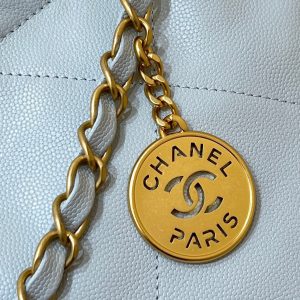 CC 24K Hobo 22 Bag Cloud Blue Grained Calfskin