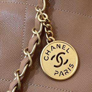 CC 24K Hobo 22 Bag Brown Grained Calfskin