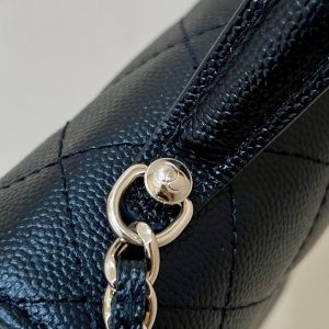 25C Mini Woc 18cm Black Grained Calfskin Gold Hardware