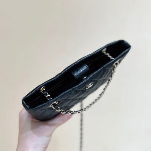 25C Small Tote 17cm Black Grained Calfskin