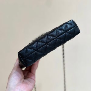 25C Small Tote 17cm Black Grained Calfskin