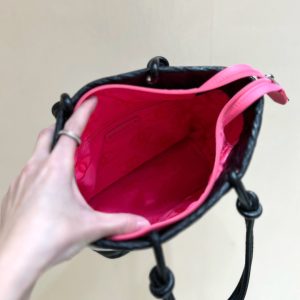 CC Cambon Tote 24cm Black White Quilted Calfsin