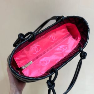 CC Cambon Tote 30cm Black Quilted Calfsin