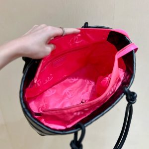 CC Cambon Tote 30cm Black Quilted Calfsin