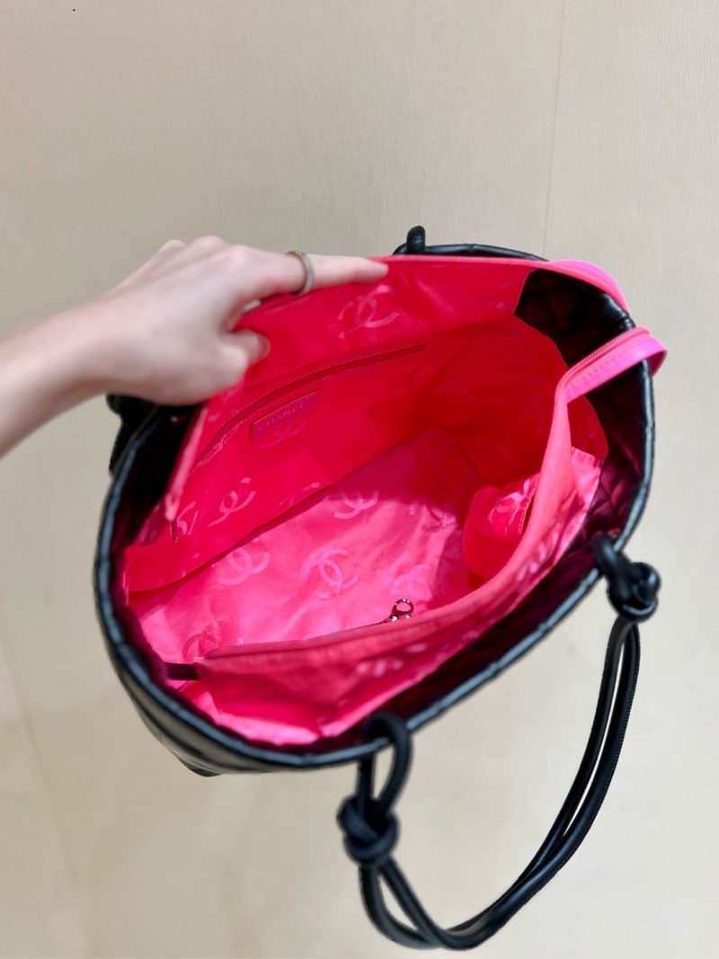 CC Cambon Tote 30cm Black Quilted Calfsin