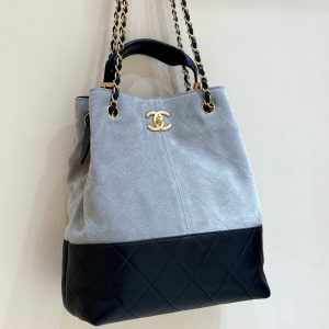 CC 25A Hobo 29cm Gray Black Suede Lambskin