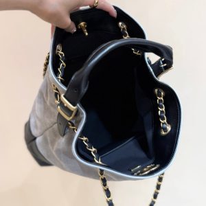 CC 25A Hobo 29cm Gray Black Suede Lambskin