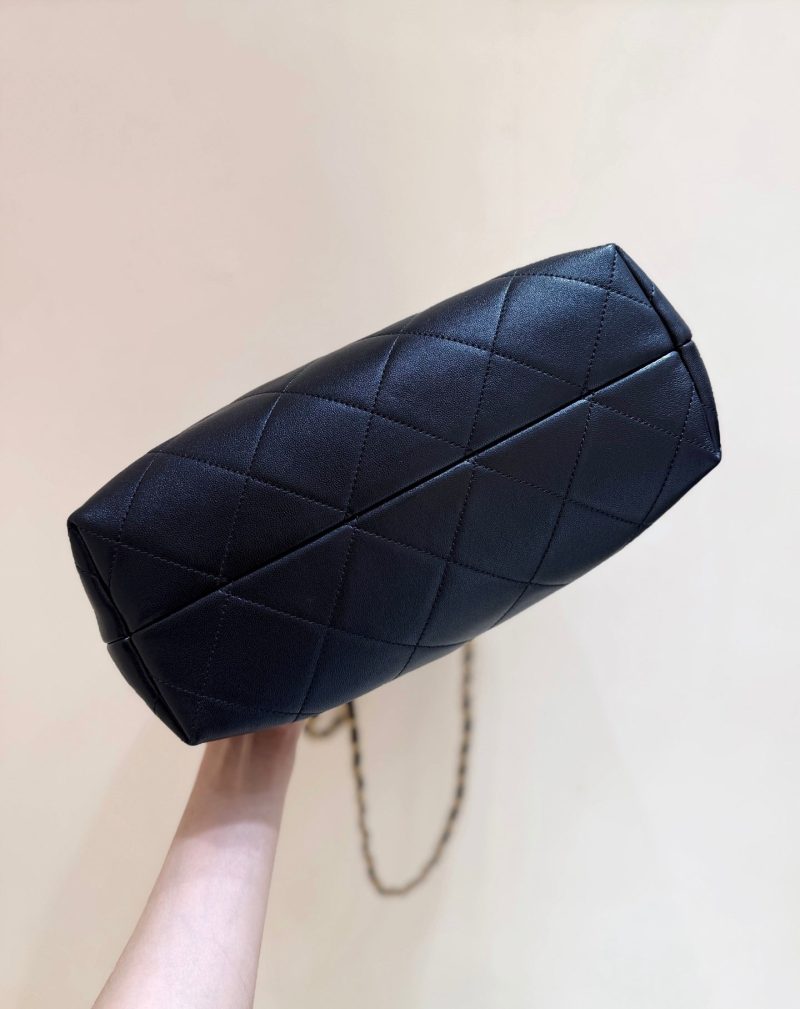 CC 25A Hobo 29cm Gray Black Suede Lambskin