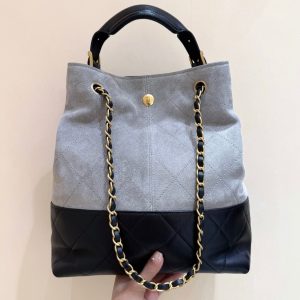 CC 25A Hobo 29cm Gray Black Suede Lambskin
