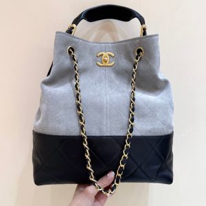 CC 25A Hobo 29cm Gray Black Suede Lambskin