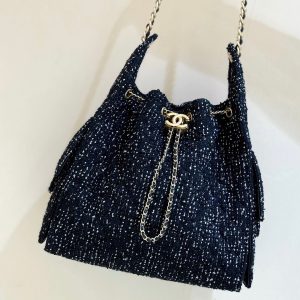 CC 25A Hobo Bag 40 Black Tweed Wool