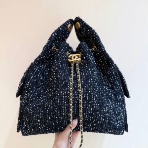 CC 25A Hobo Bag 40 Black Tweed Wool