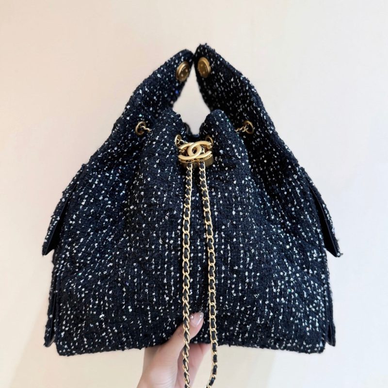 CC 25A Hobo Bag 40 Black Tweed Wool