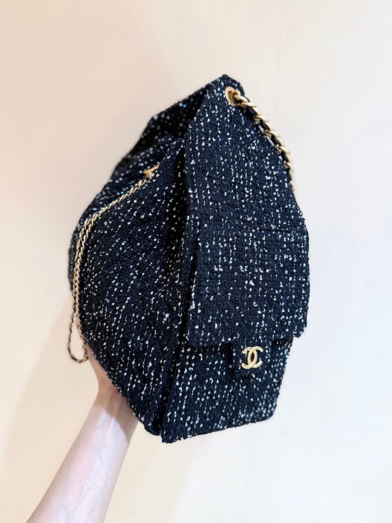 CC 25A Hobo Bag 40 Black Tweed Wool