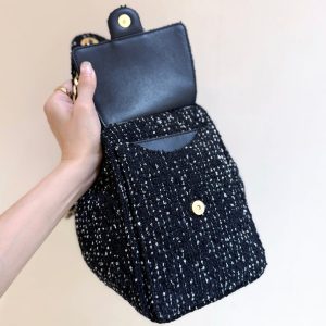 CC 25A Hobo Bag 40 Black Tweed Wool