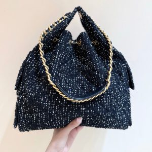 CC 25A Hobo Bag 40 Black Tweed Wool