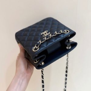 CC 2025 Mini Tote Bag Black Calfskin 346305