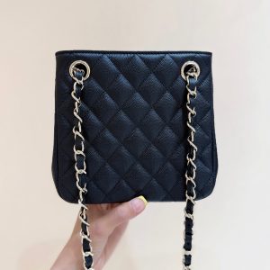 CC 2025 Mini Tote Bag Black Calfskin 346305