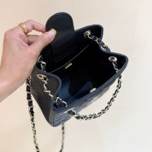 CC 2025 Mini Tote Bag Black Calfskin 346305