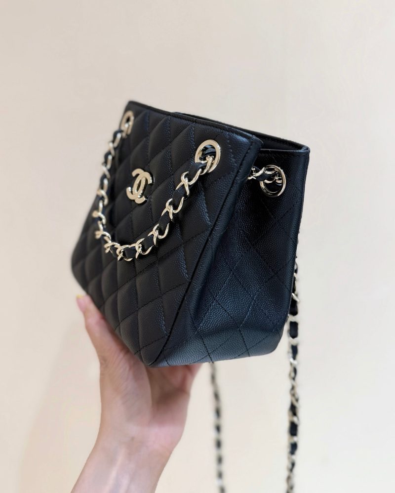 CC 2025 Mini Tote Bag Black Calfskin 346305