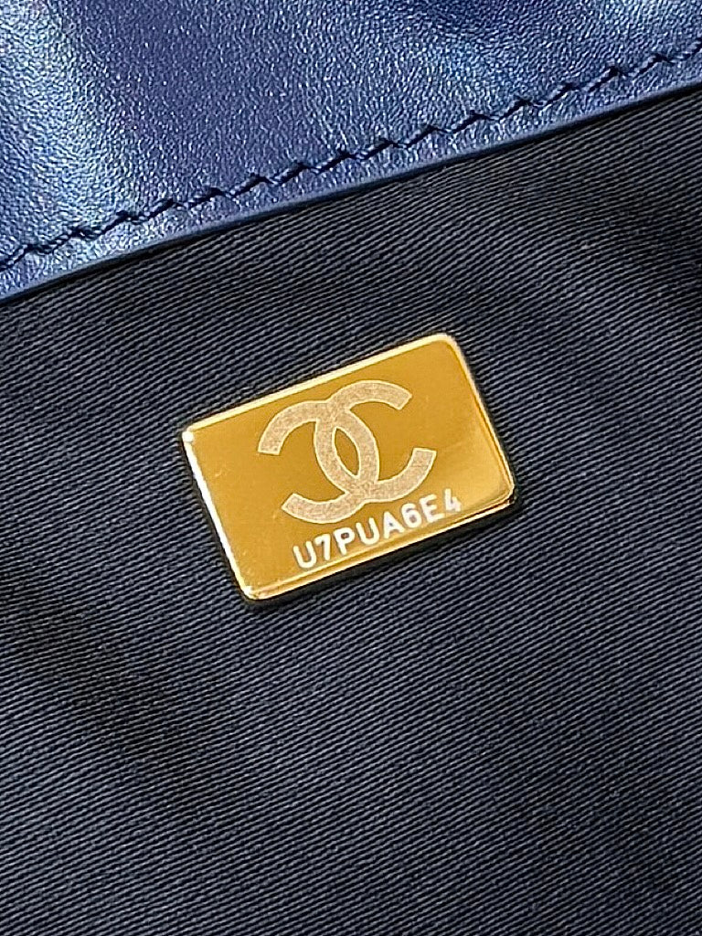 CC 25s Hobo Bag 30cm Dark Blue Tweed Wool