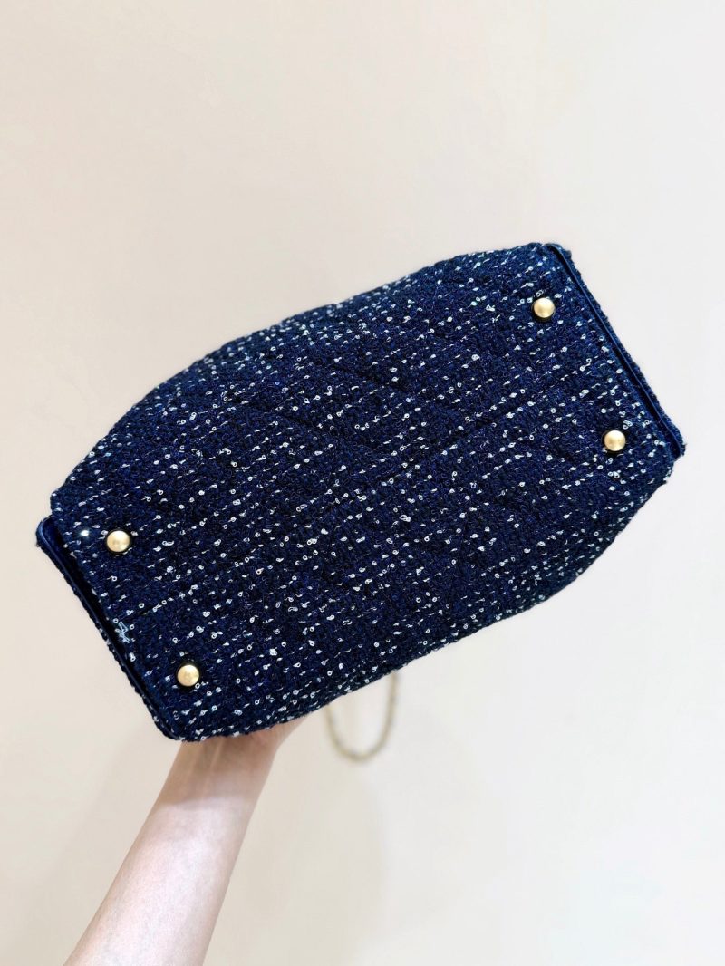 CC 25s Hobo Bag 30cm Dark Blue Tweed Wool