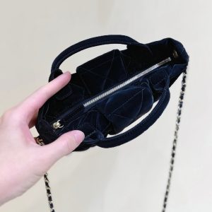 Chanel 2025 Bow Bag 26cm Black Velvet 346049